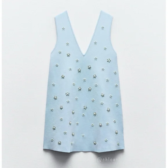 Zara BEADED JEWEL KNIT MINI DRESS Zara BEADED JEWEL KNIT MINI DRESS